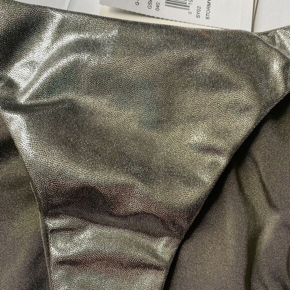 5/$25 Good American Foil Metallic Reversible Bikini Bottoms Size 1 Small New - Picture 3 of 7